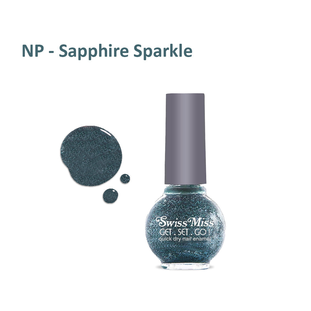 Swiss Miss Nail Polish Sapphire Sparkle (F-401)