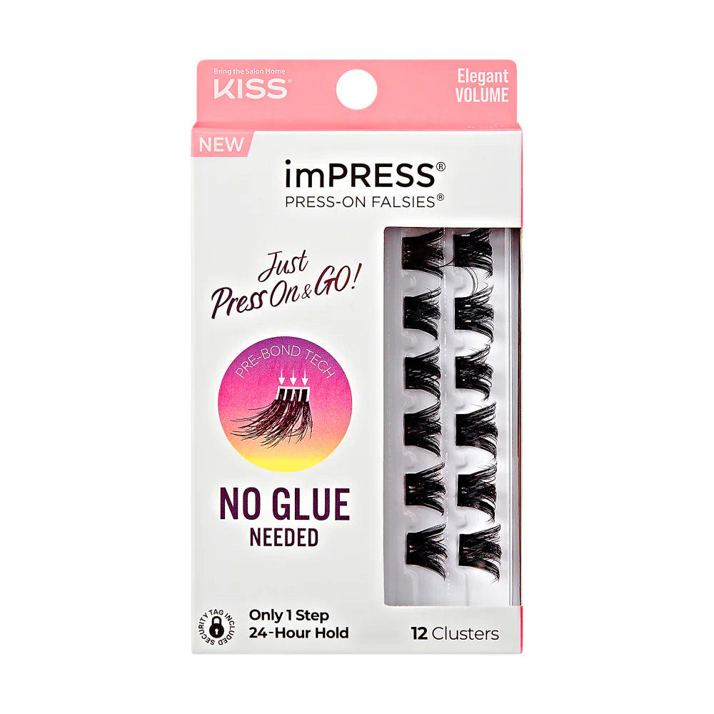 KISS imPRESS Falsies 12mm-14mm No Glue Needed 12 Clusters