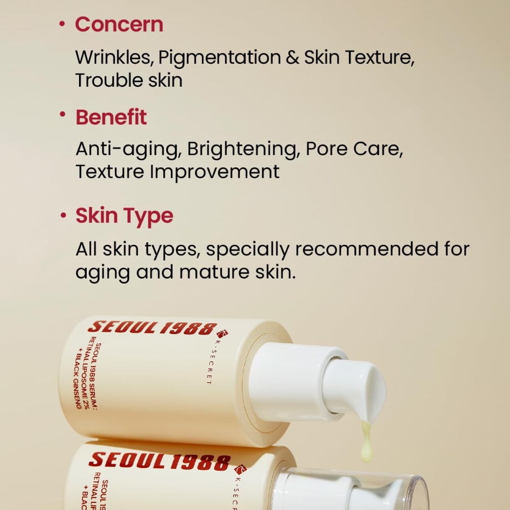 K-SECRET SEOUL 1988 Serum : Retinal Liposome 2% + Black Ginseng