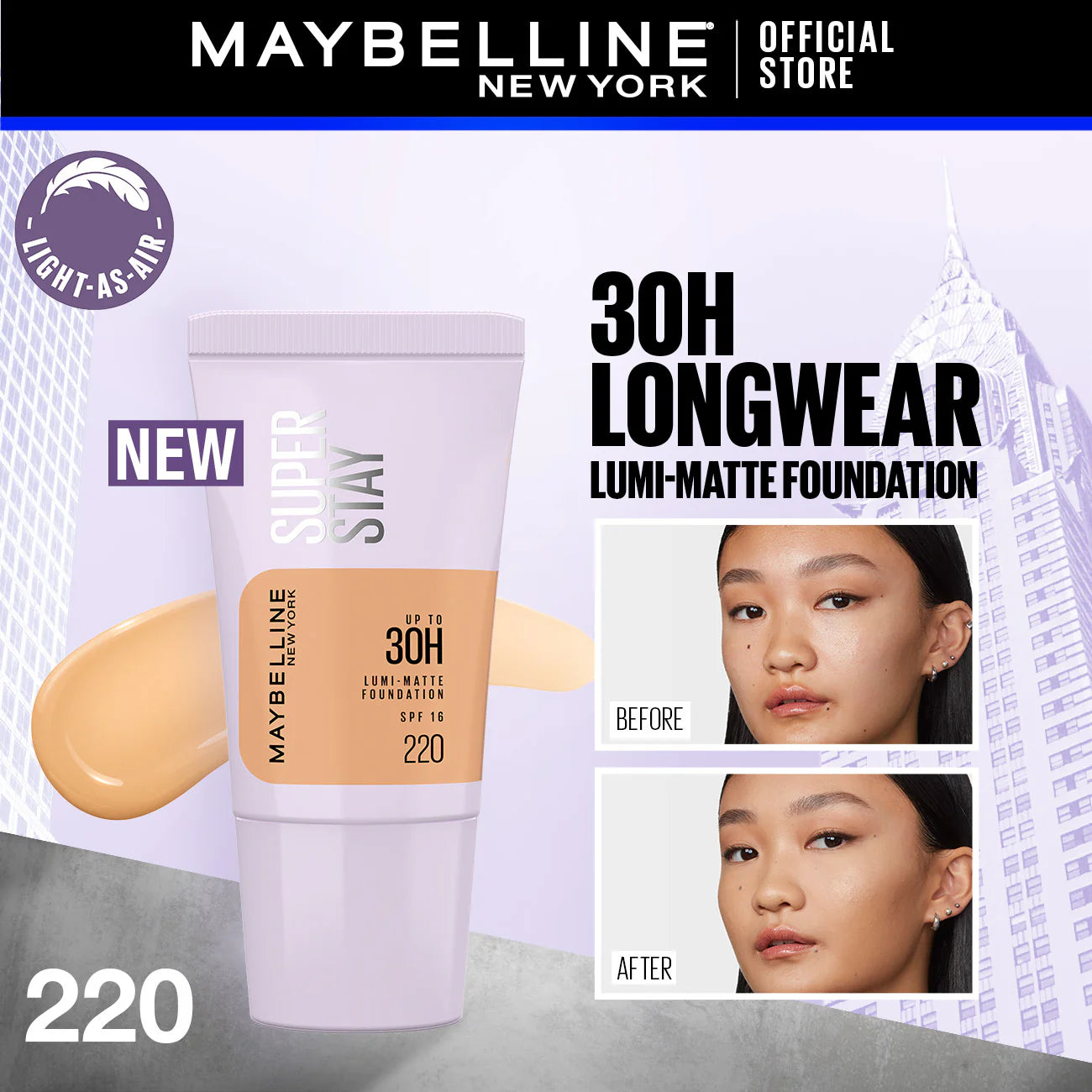 Maybelline Superstay Lumi Matte Liquid Foundation 18ML