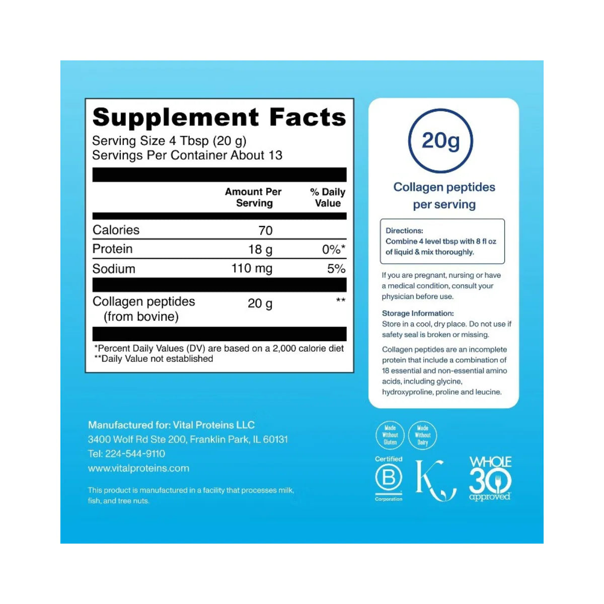 Vital Proteins Collagen Peptides Powder Supplement 284g