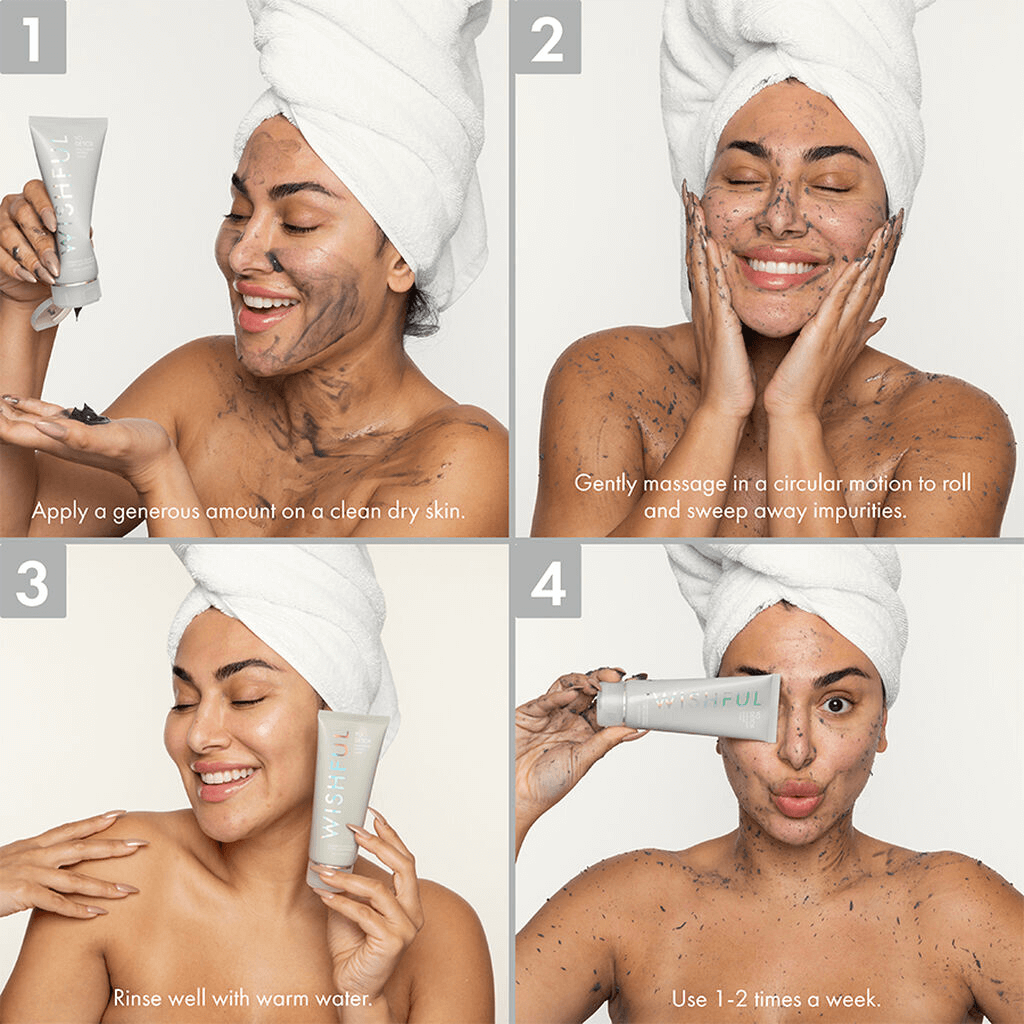 Wishful Yo Detox Charcoal Face & Body Enzyme Scrub