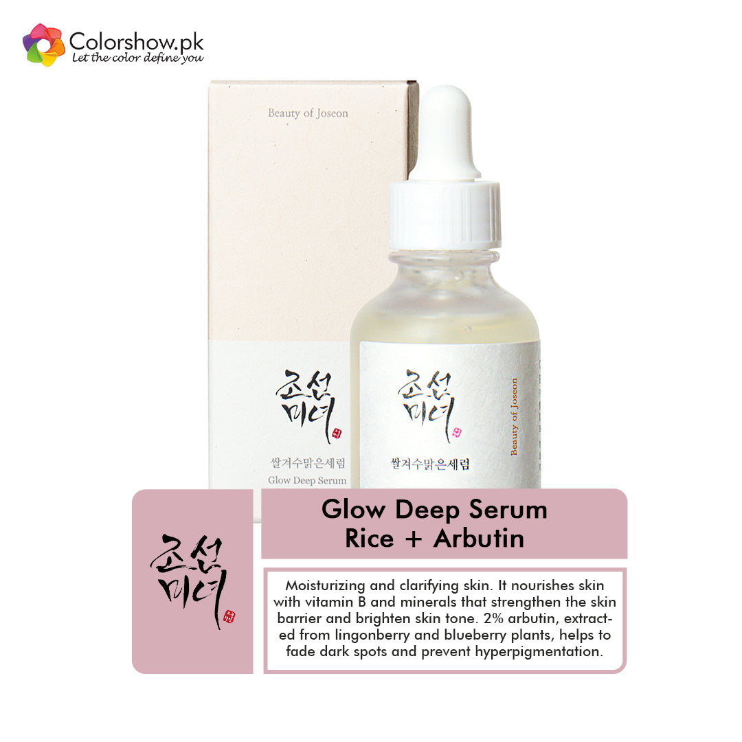 Shop BEAUTY OF JOSEON Glow Deep Serum Rice + Arbutin Online in Pakistan - ColorshowPk