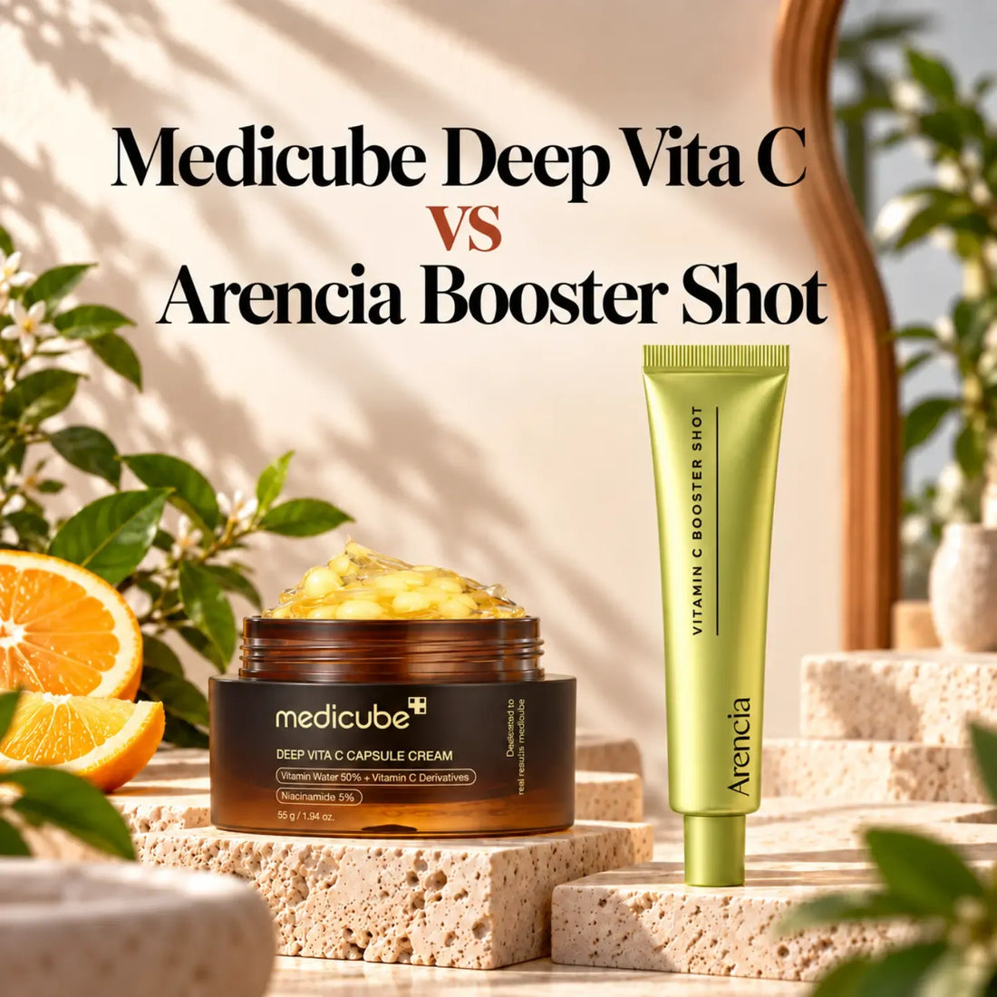 Compare Medicube Deep Vita C Capsule Cream Vs Arencia Booster Shot