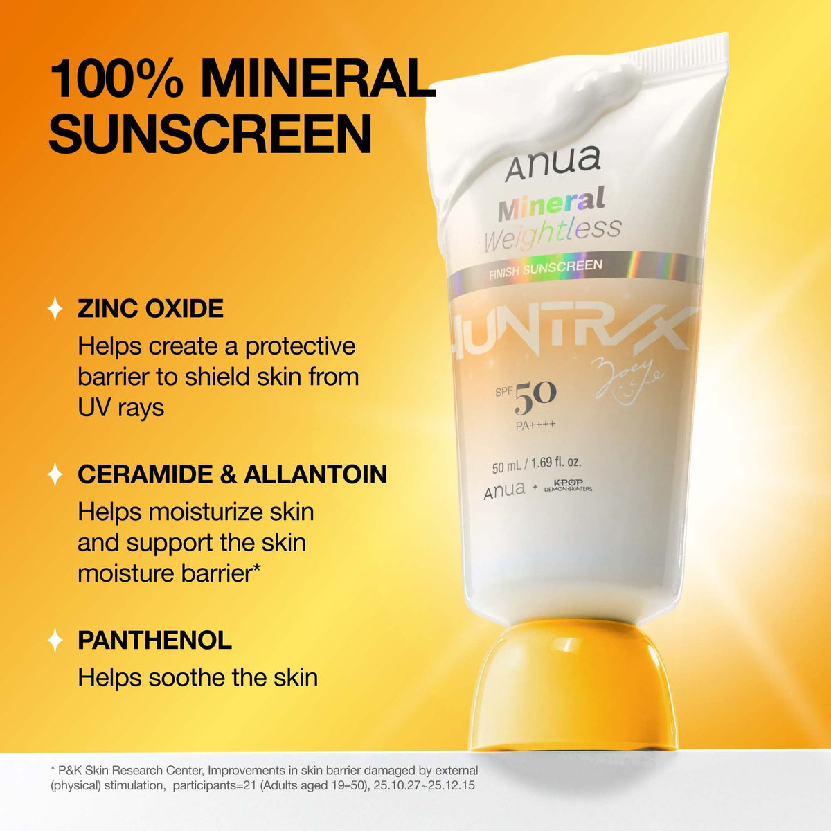 Anua Zero Cast Moisturizing Finish Sunscreen Kpop Demon Hunters