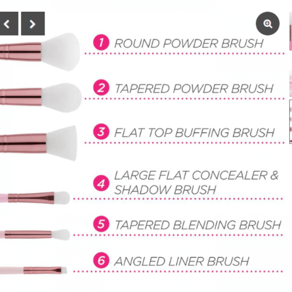 BH Cosmetics Mini Pink Perfection – 6 Piece Brush Set