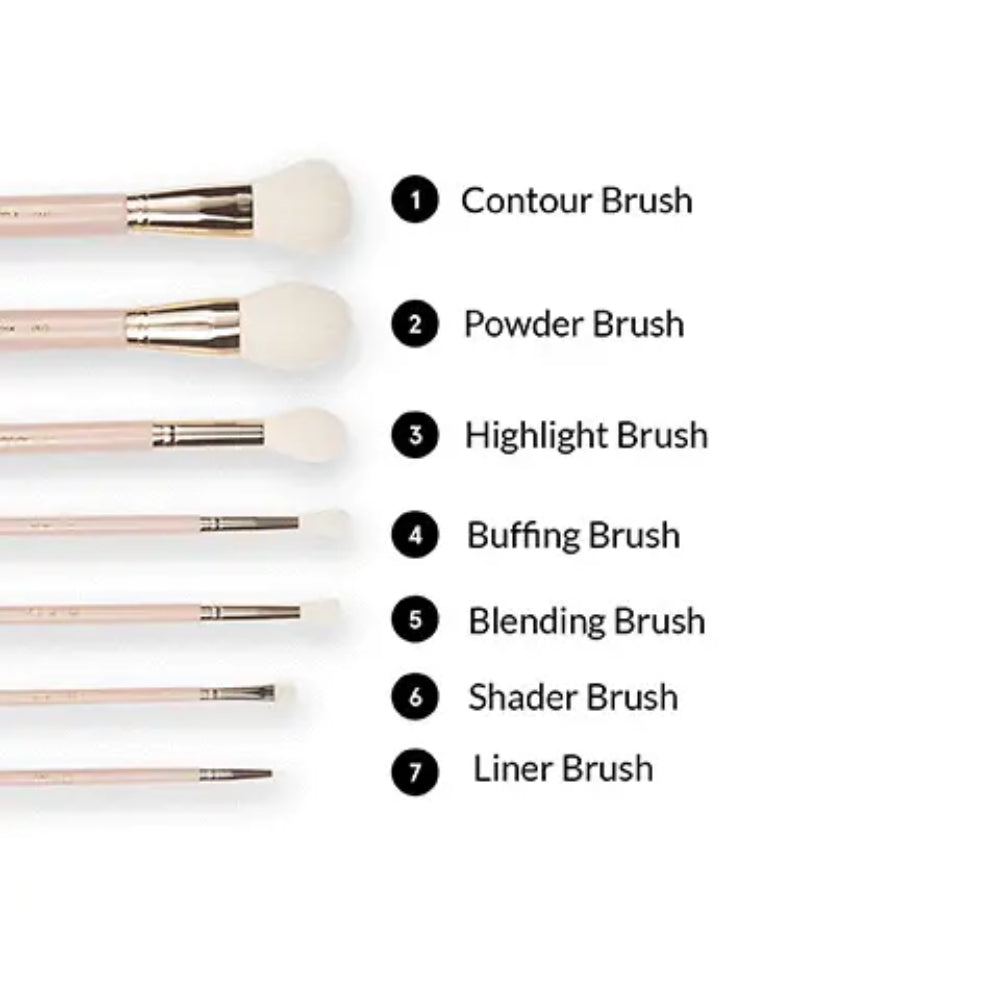 bh Cosmetics Travel Series 7 Piece Face and Eye Brush Set