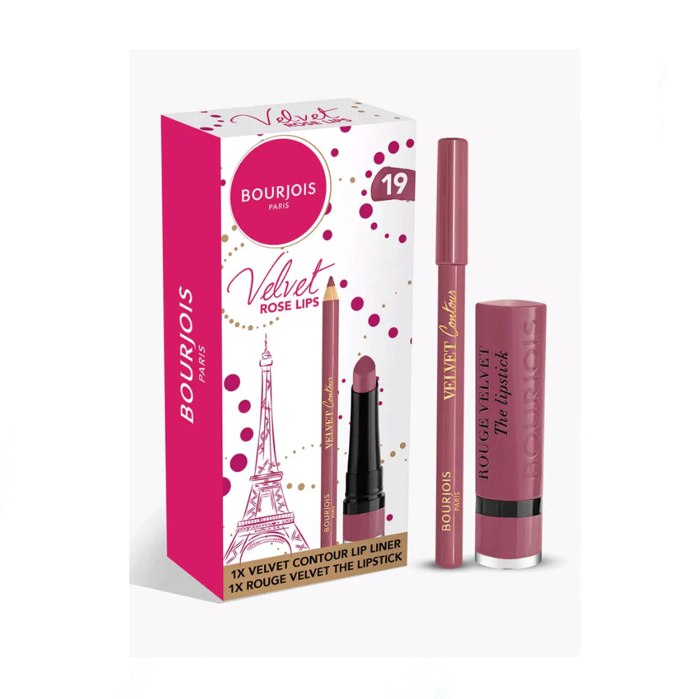 Bourjois Velvet Rose Lips Contour Lip Liner & Rough Velvet Lipstick No. 19