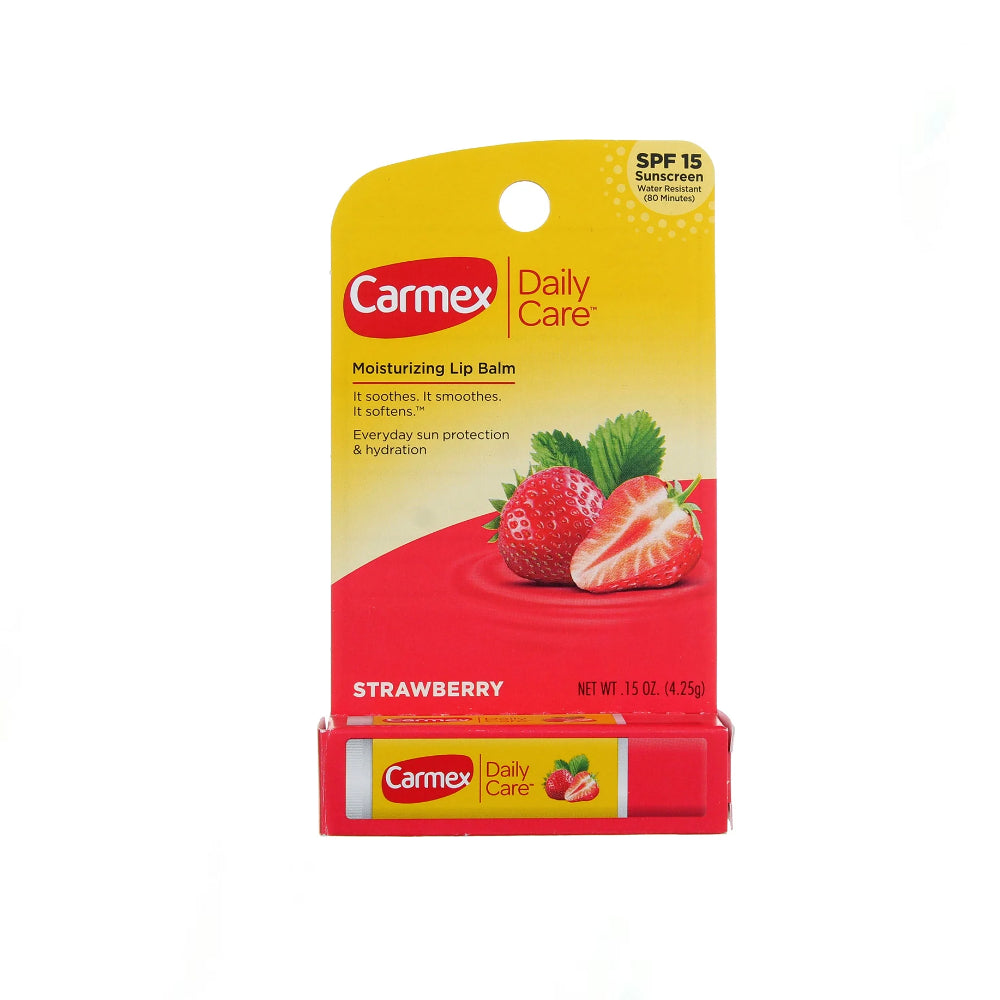 Carmex Strawberry Flavor Moisturizing Lip Balm Stick SPF 15