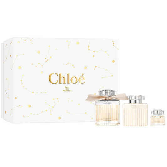 Chloe Gift Set Trio for Women by Chloe, EDP 100 ml + EDP 5 ml + Body Lotion 100 ml