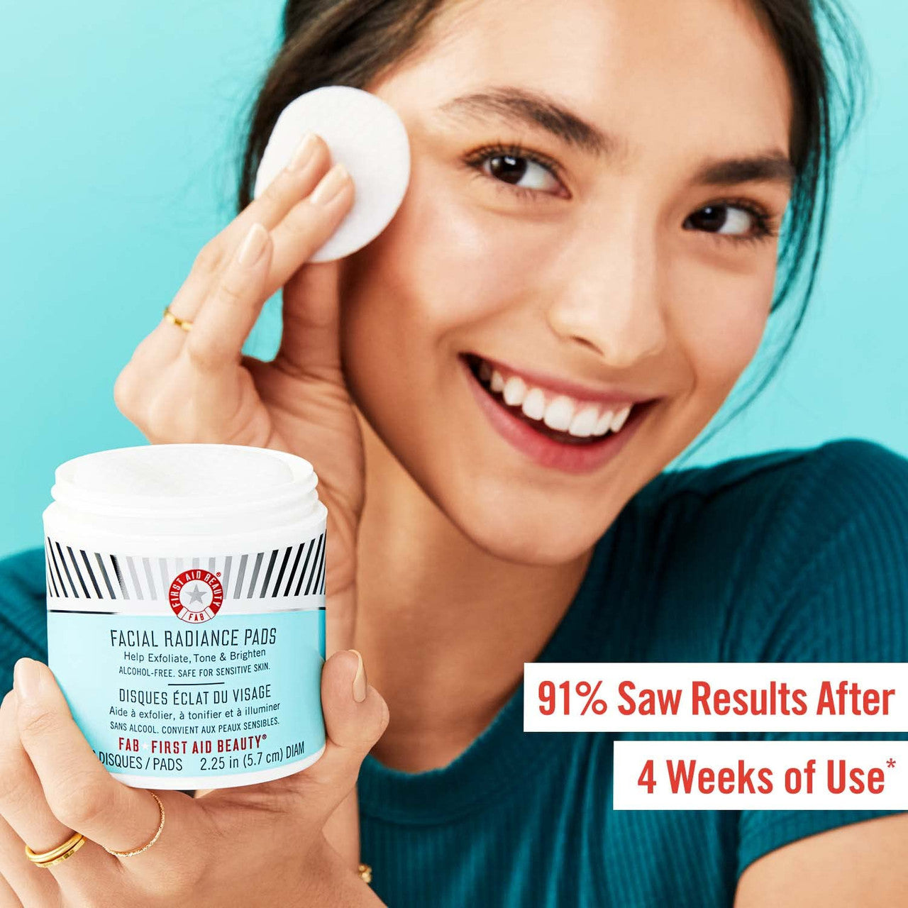 First Aid Beauty Facial Radiance Pads with Glycolic + Lactic Acids Travel Size