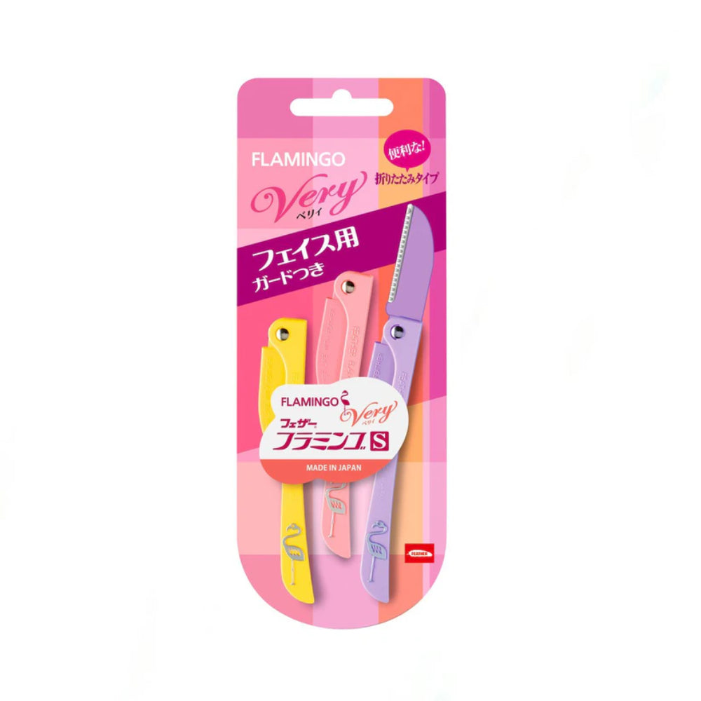 Feather Flamingo Safety Razor S Berry 3Pcs