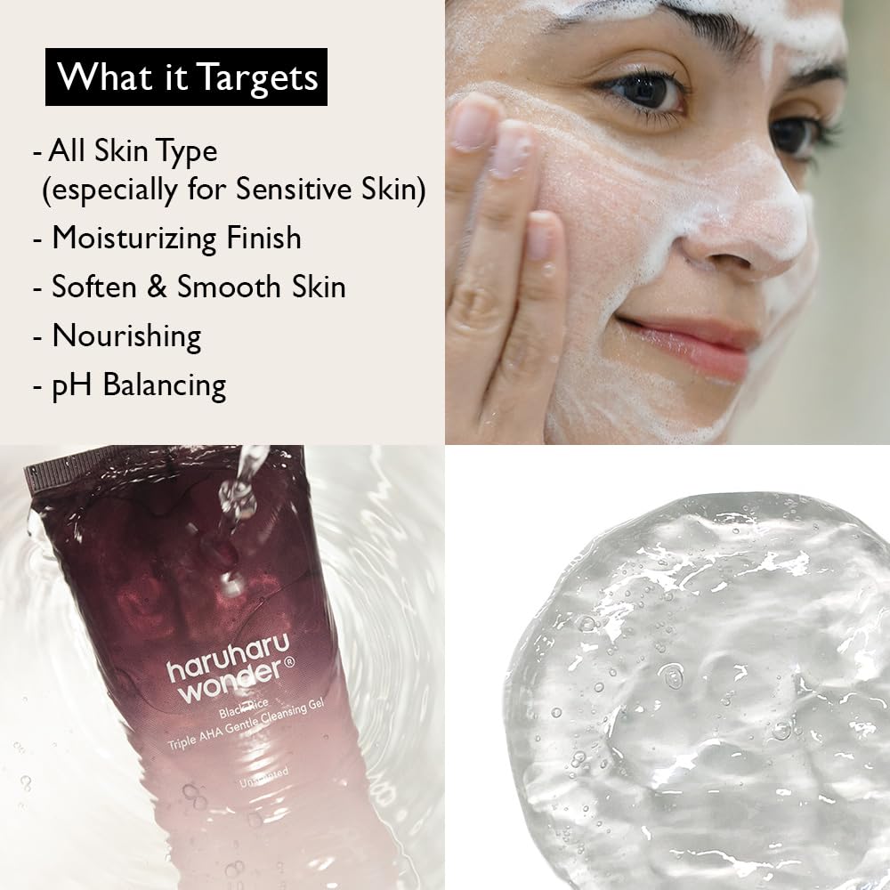 Haruharu Wonder Black Rice Triple AHA Gentle Cleansing Gel Unscented