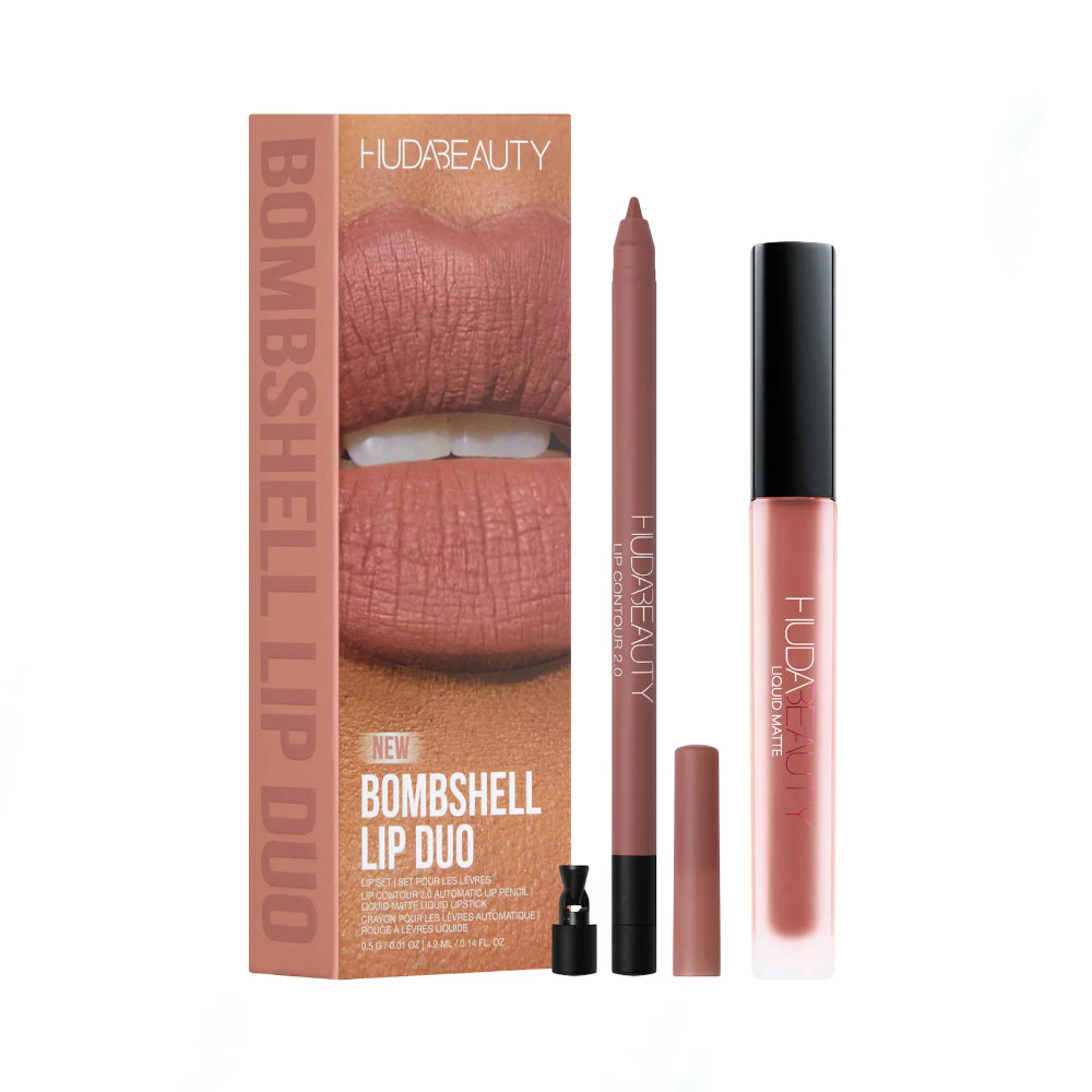 HUDA BEAUTY Bombshell Lip Liner and Liquid Lipstick Set