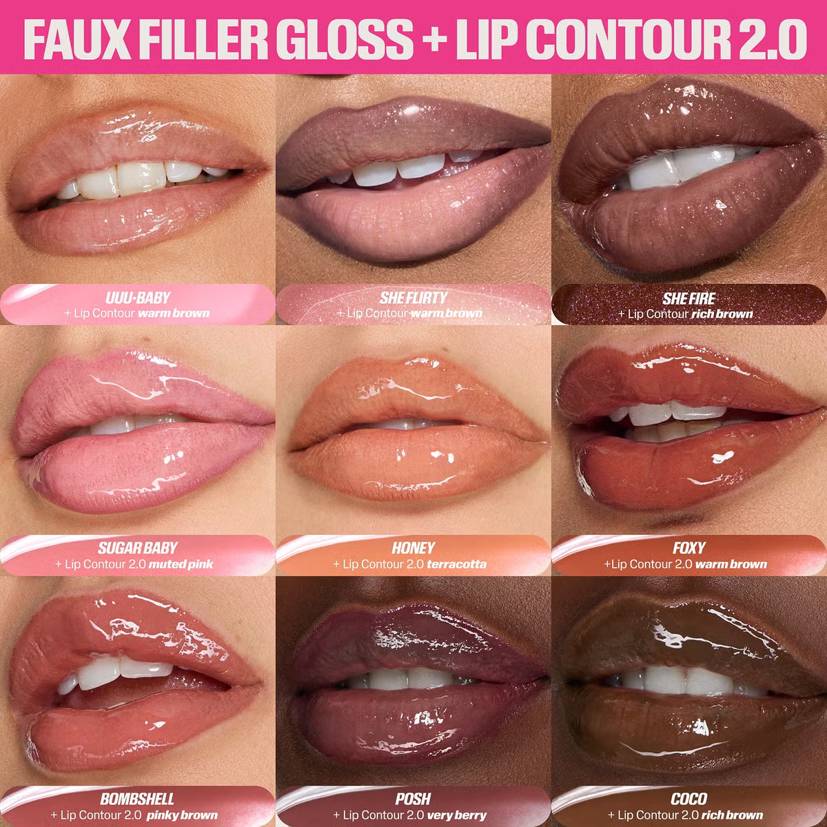 Huda beauty Icy Nude FAUX FILLER Shimmer Lip Gloss