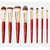 Juvias 9-Piece Pro Red Face & Eye Makeup Brush Set