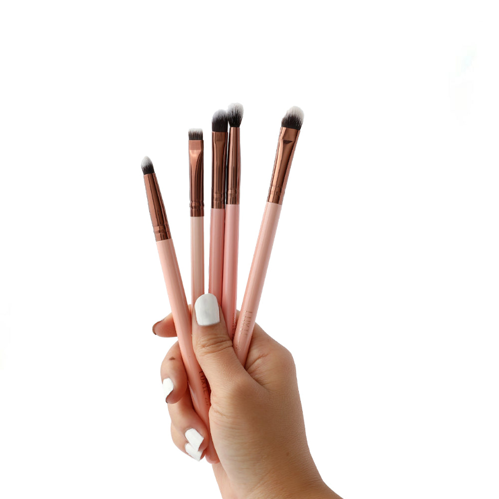 Luxie Eyeconic 5 Piece Rose Gold Eyeshadow Brush Set