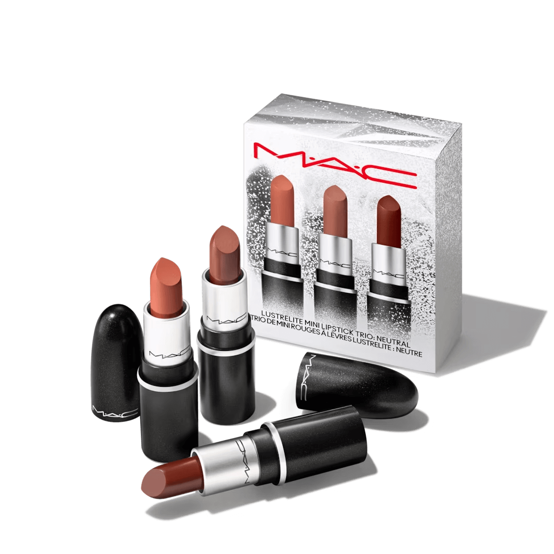 Mac Cosmetics Lustrelite Mini Lipstick Trio Neutral ($45 VALUE)