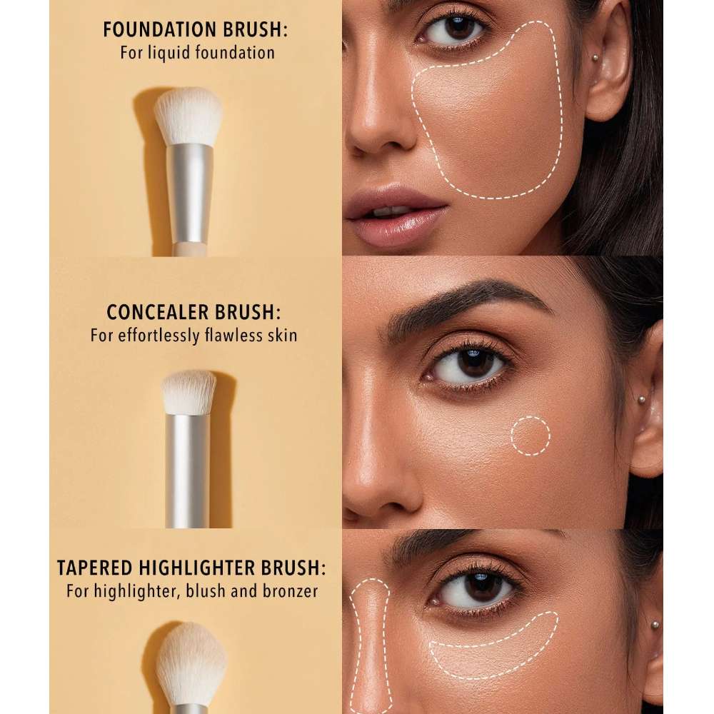 Sheglam Glam 101 Face Essentials Brush Set With Bag