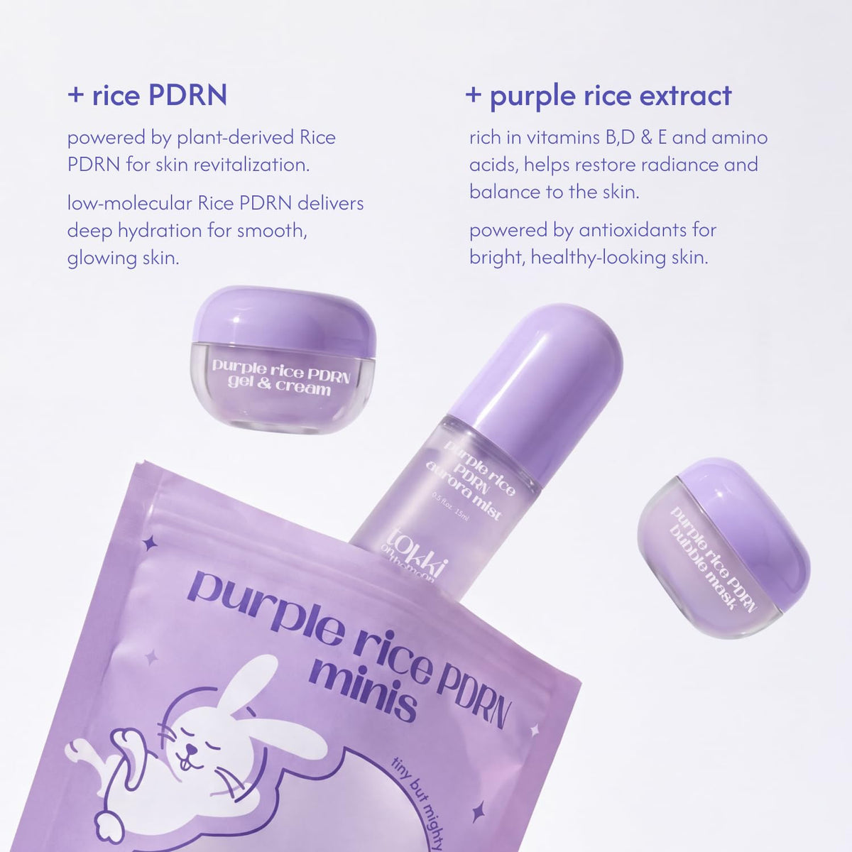 tokki on the moon purple rice PDRN minis (15ml+8g+8g)