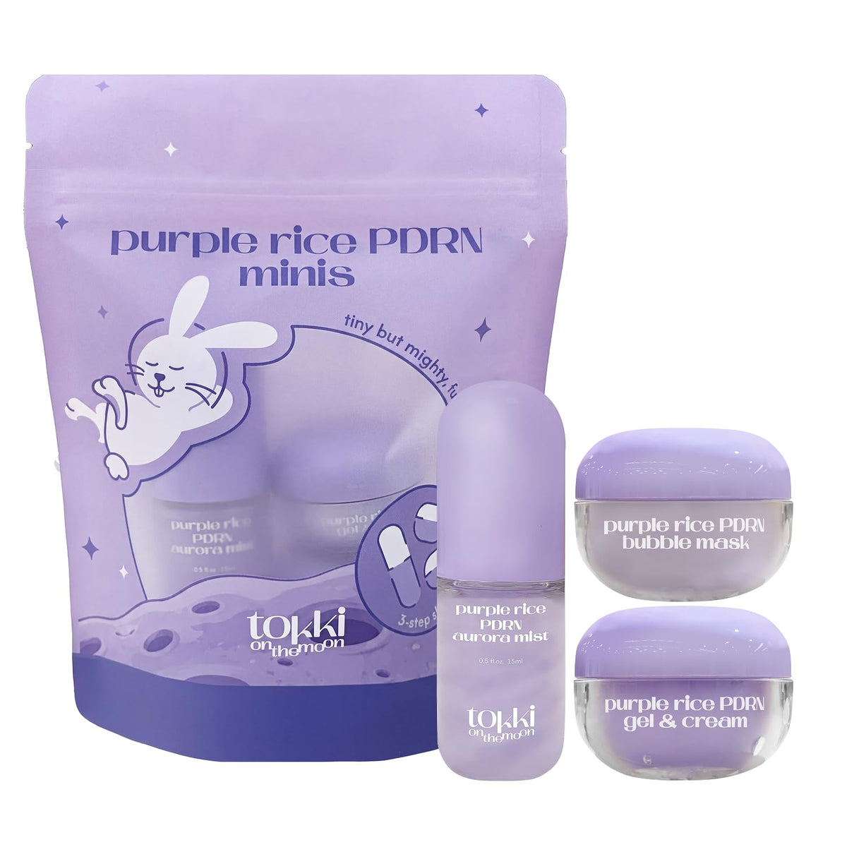 tokki on the moon purple rice PDRN minis (15ml+8g+8g)