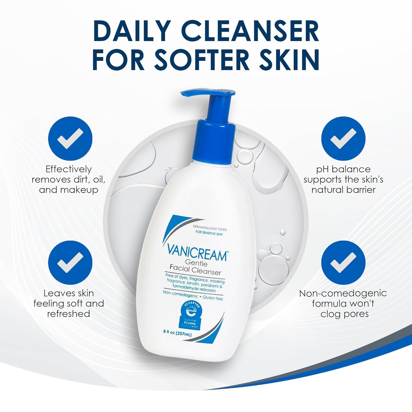 Vanicream Gentle Facial Cleanser for Sensitive Skin