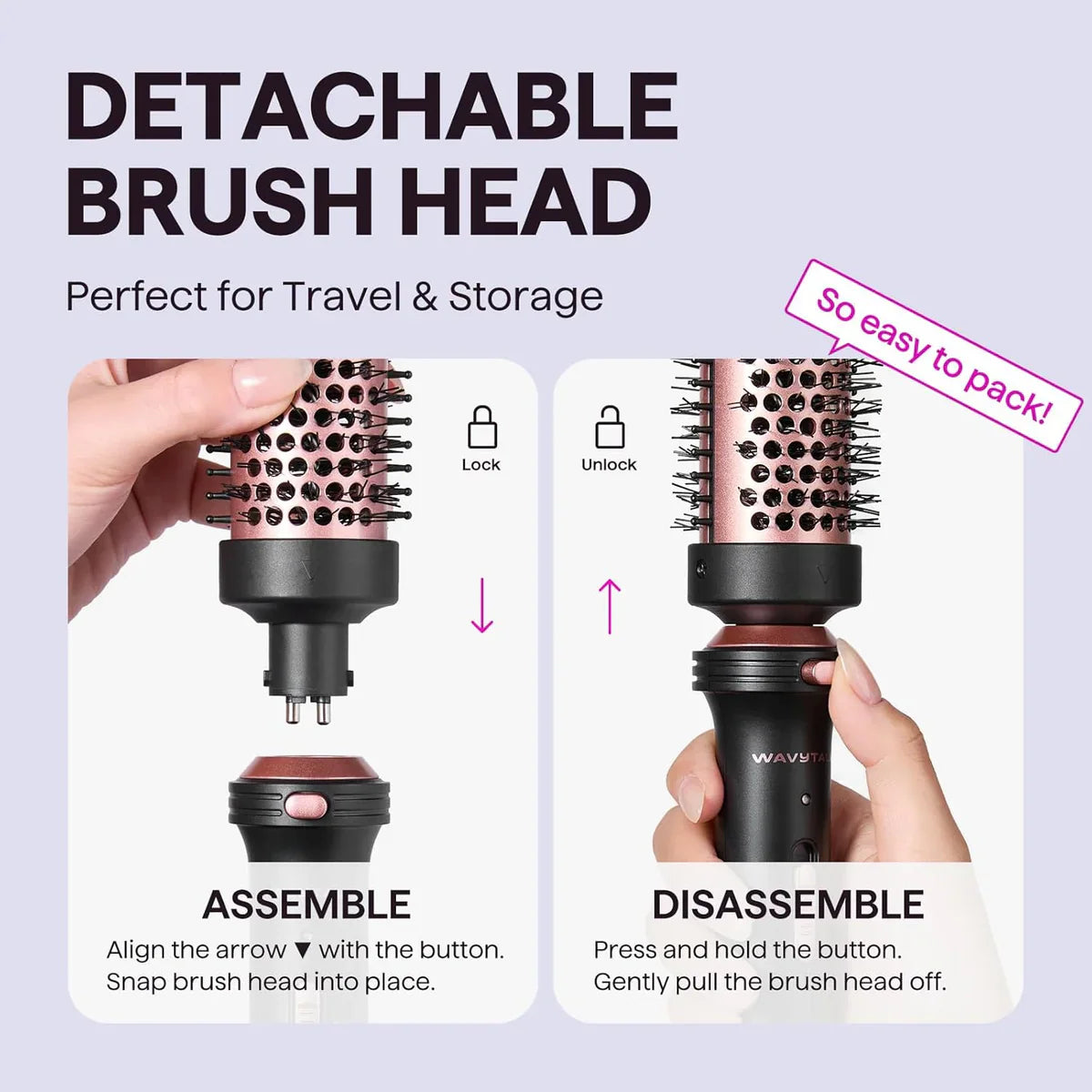 Wavytalk Thermal Brush Blowout Boost 1.5 inch Pink