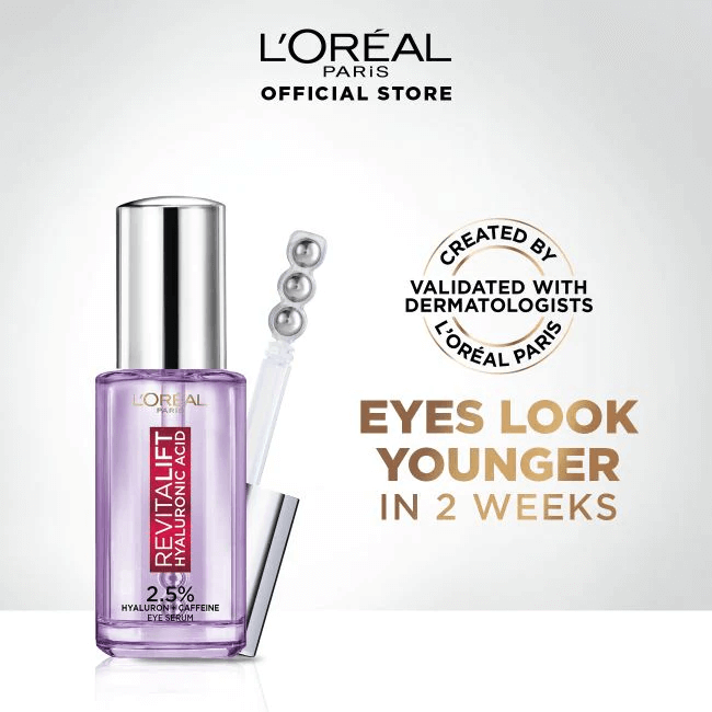 Buy L'Oreal Paris Revitalift 1.5% Hyaluronic Acid + 1% Caffeine Eye Serum at Bagallery Loreal Offical Store