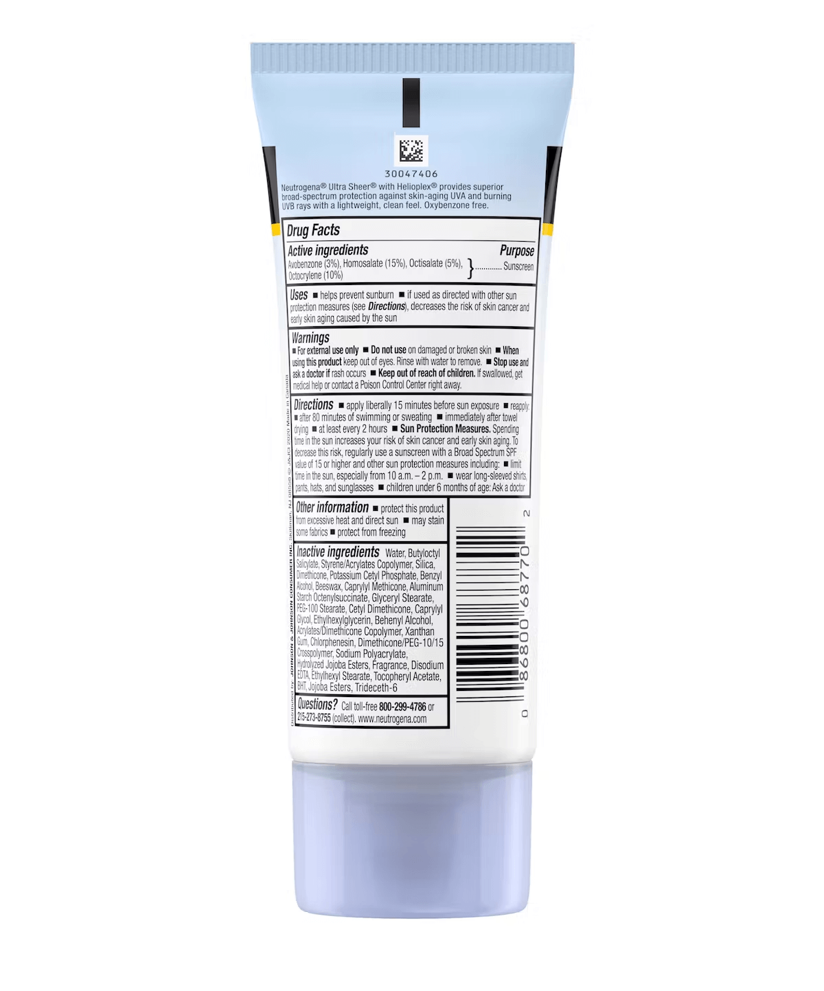 Neutrogena Ultra Sheer® Dry-Touch  Sunscreen Broad Spectrum SPF 70