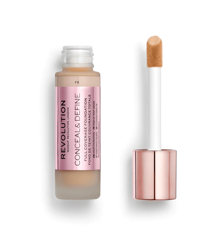  Makeup Revolution Conceal & Define Full Coverage Foundation F8 23ml -Colorshowpk