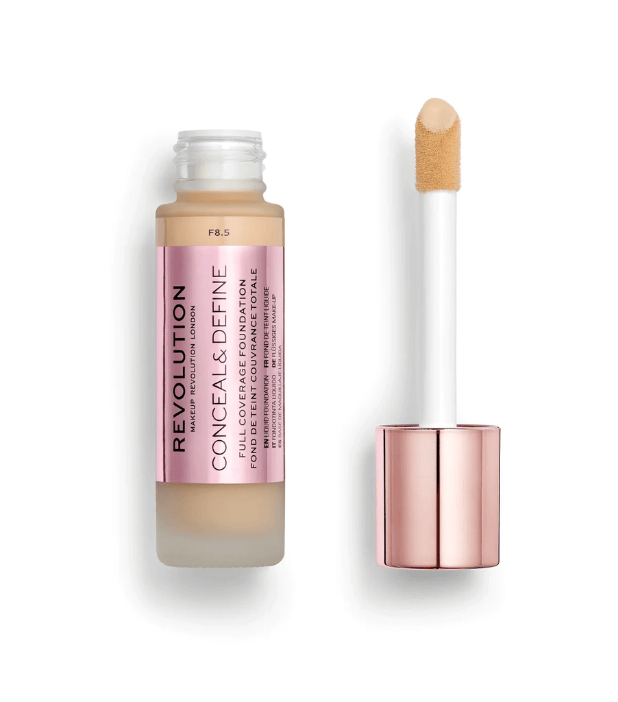 Shop  Makeup Revolution Conceal & Define Foundatioin F8.5 Pakistan- Colorshowpk