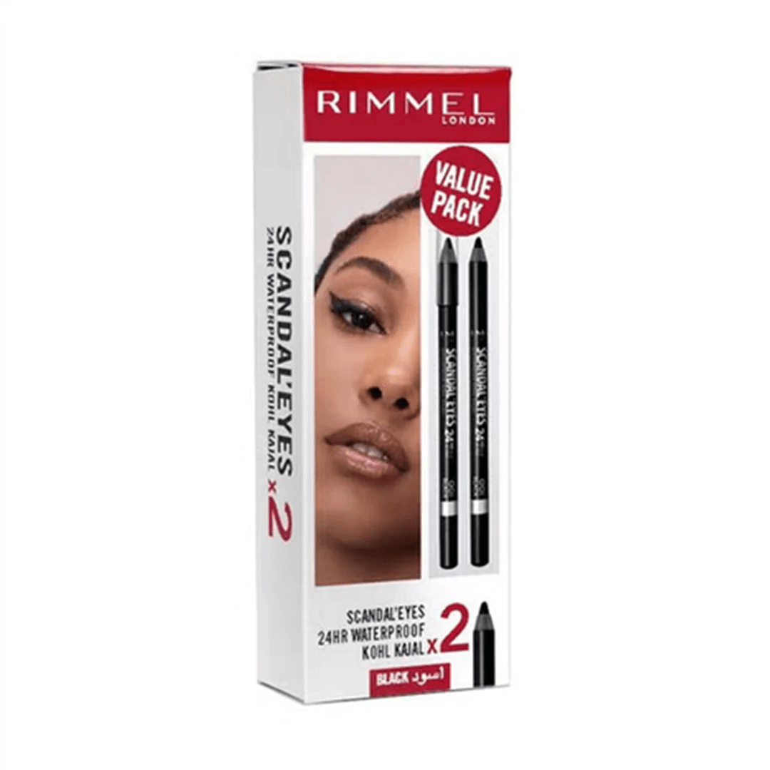 Shop Rimmel London Scandaleyes Waterproof Kohl Dual Pack Online in Pakistan - ColorshowPk 